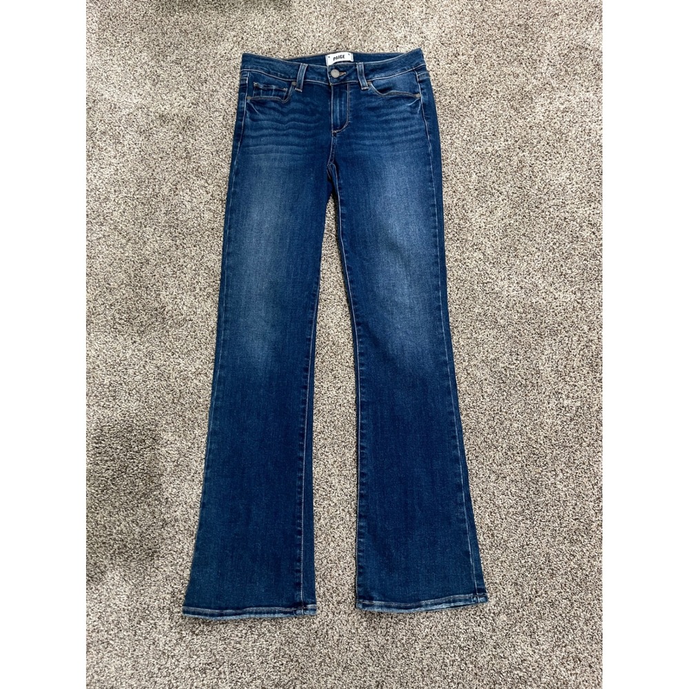 Paige Manhattan Bootcut Jeans Dark Wash Indigo Stretch Denim Size 27